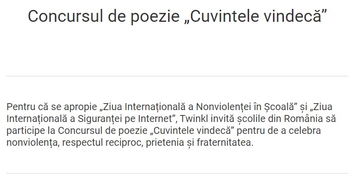 Concursul de poezie „Cuvintele vindecă”